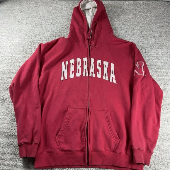 Colosseum Athletics Other - Colosseum University Of Nebraska Hooded Fleece Jacket Red Men's Size XL